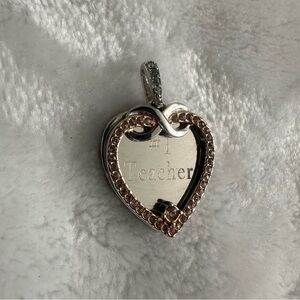 #1 Teacher silver heart charm. Excellent condition. Great gift!